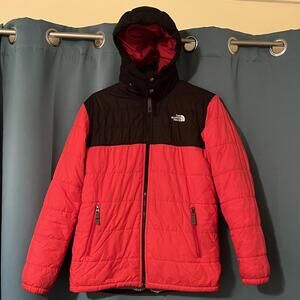 The North Face Reversible Red And Black Puffer Jacket Youth Boys Size XL (18/20)